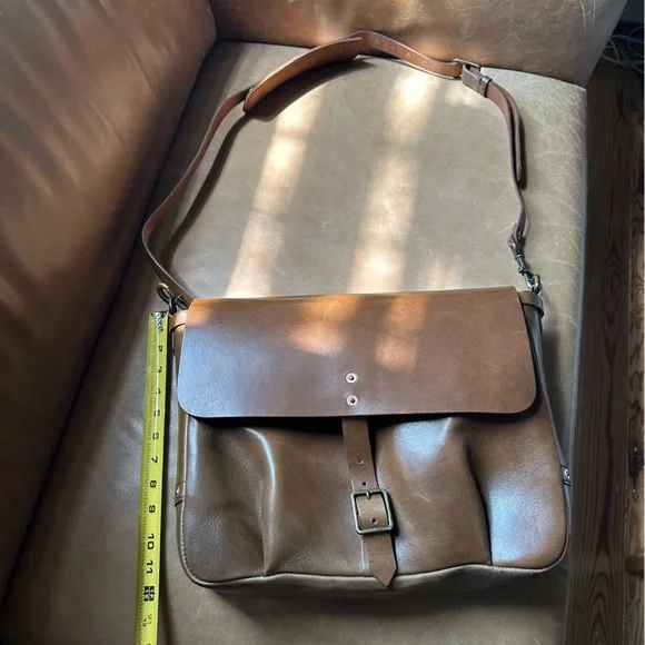 Satchel & Page Slim Italian Leather Mailbag laptop workbag luxury quality - Picture 10 of 17